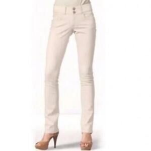 CAbi Lou Lou Blush Pink/Cream Straight Leg Jeans Size 10